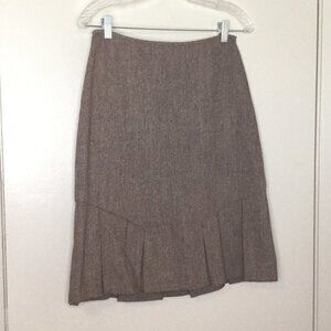 George Brown Tweed Pleated Hem Career Skirt